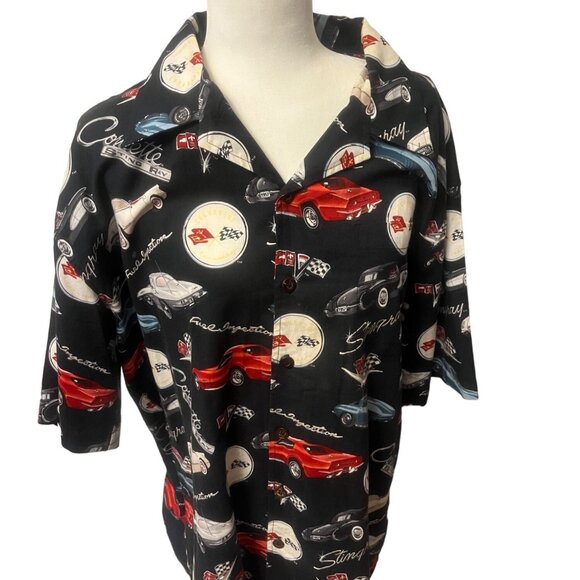 Corvette Stingray David Carey Originals Mens Button Up Size XL - Picture 1 of 3